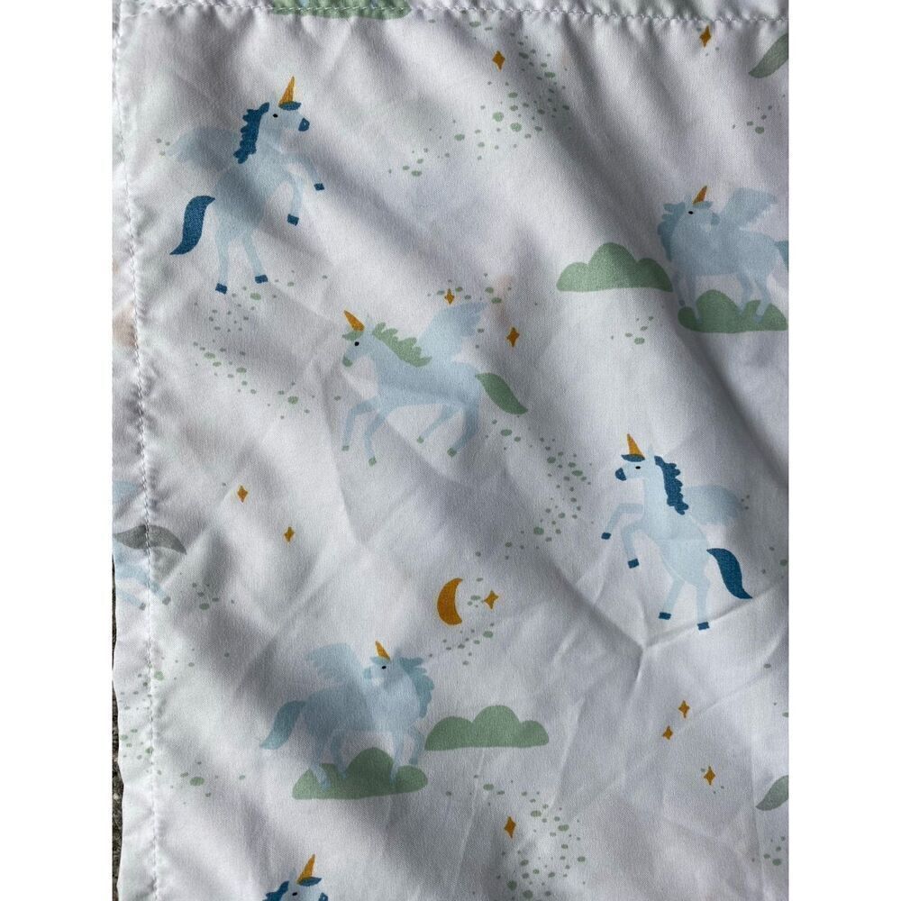 Pillowfort Blues Unicorn Twin Bed Flat Top Sheet - Picture 6 of 6